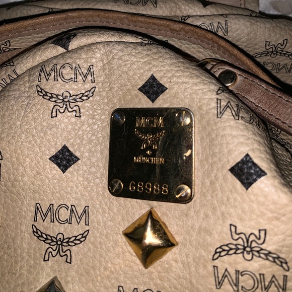 MCM visetos Stark beige coated canvas bag